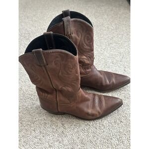 Code West Women's Cowboy Boots Size 10M Brown Vintage Cowgirl Western Horses